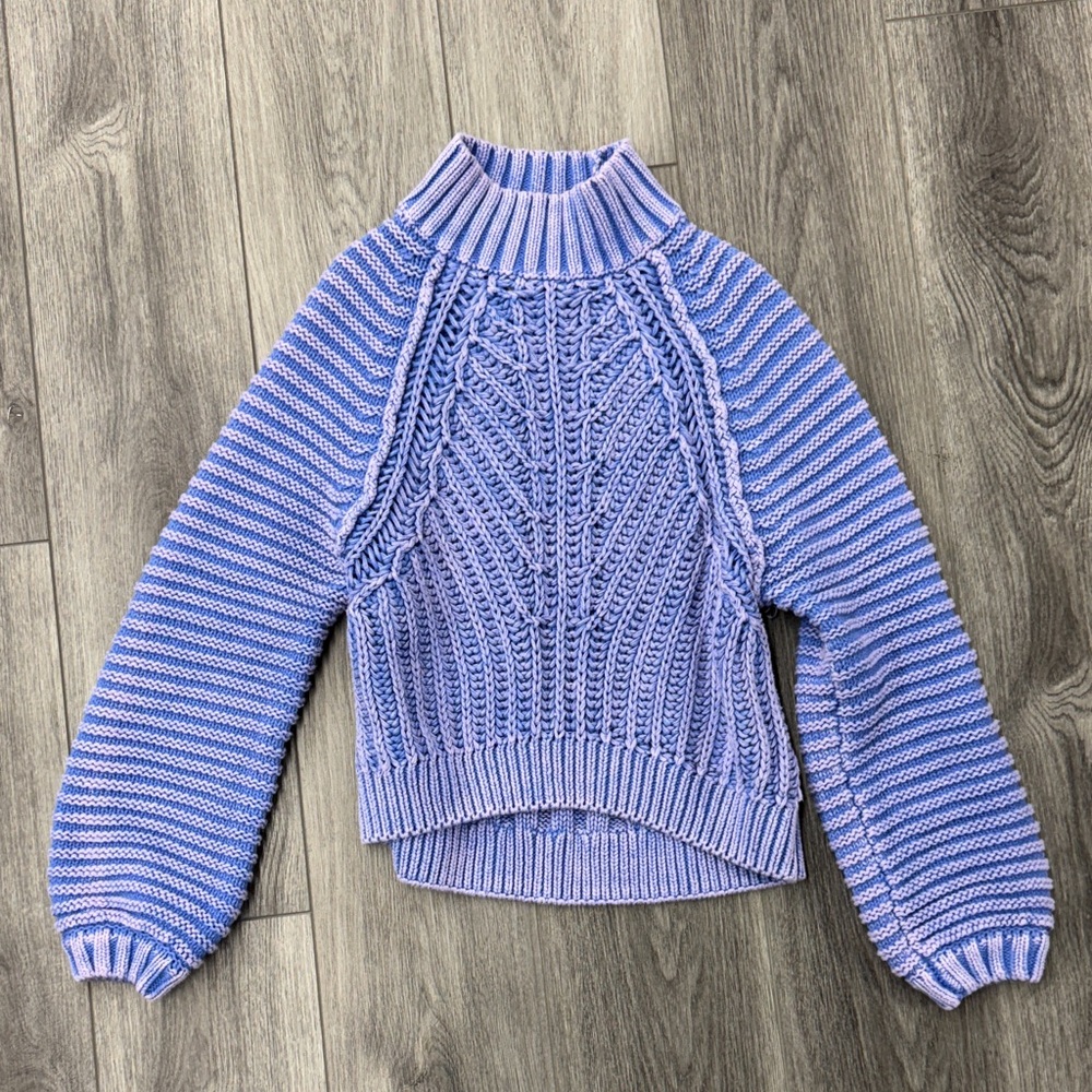 Free People Cable Knit Turtleneck Sweater